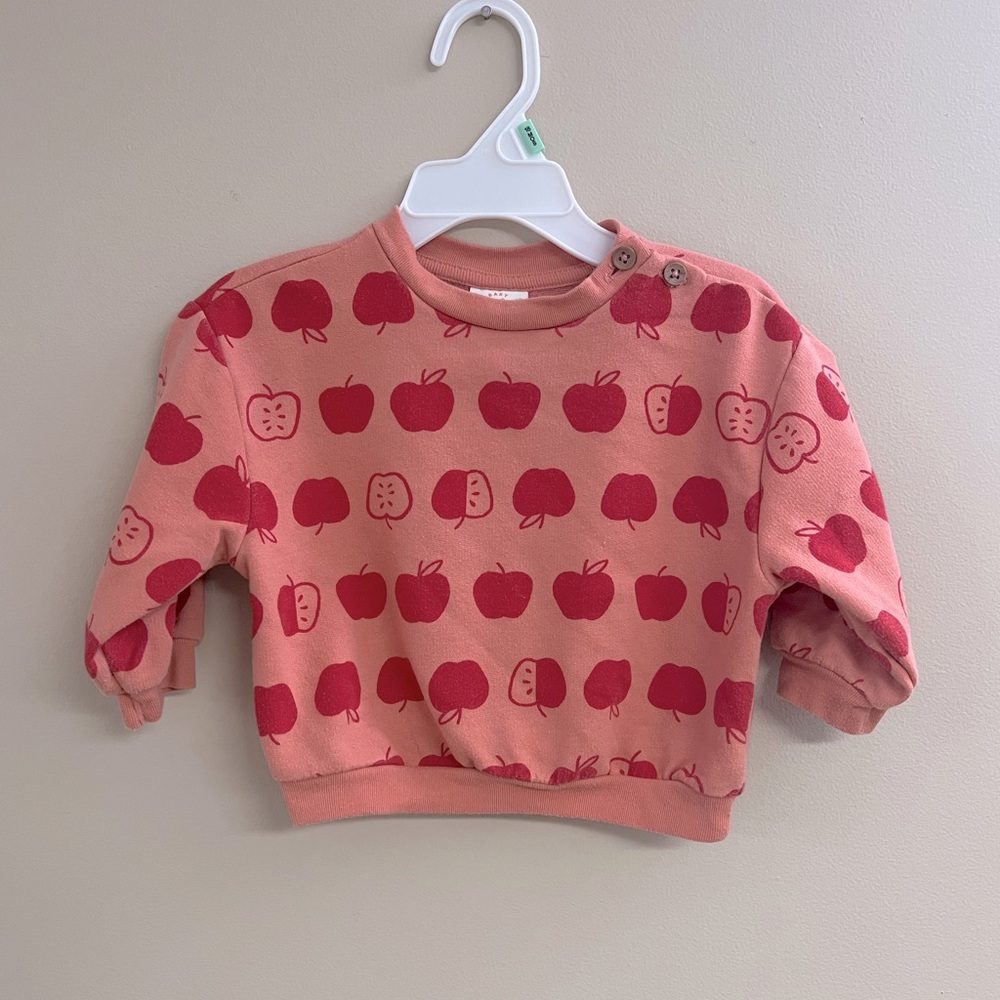 Cat & Jack Pink Apple Print Kids Sweatshirt